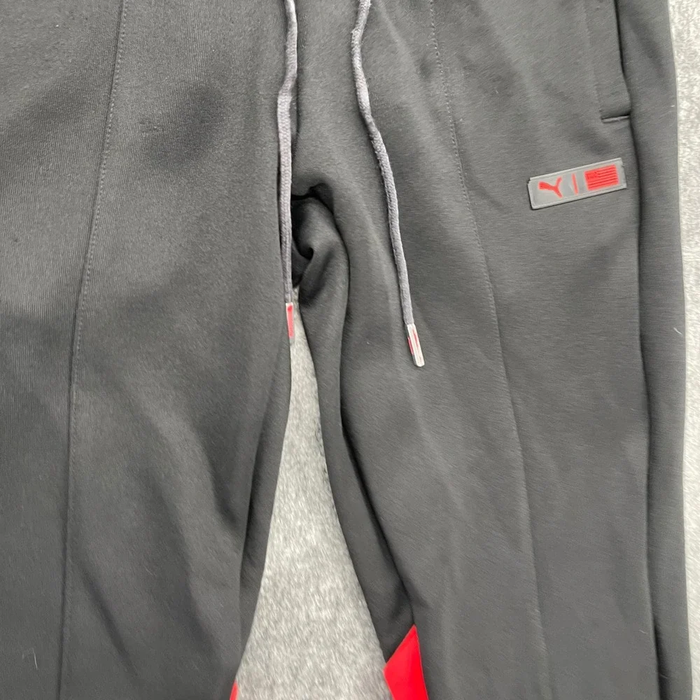 The Marathon Clothing Track Pants Mens Small  Black Red Joggers Puma TMC